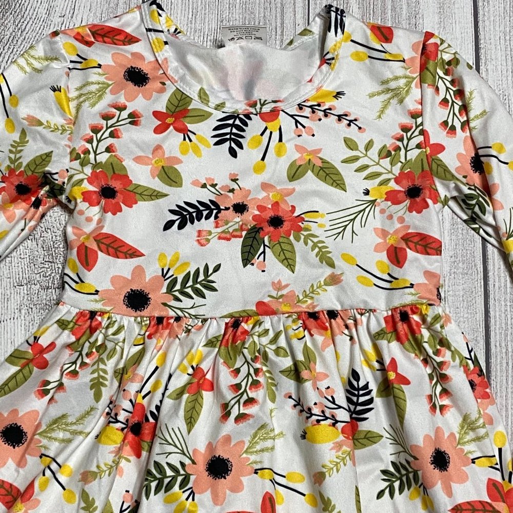 Boutique Fall Floral Dress Sz 5 - Picture 3 of 4